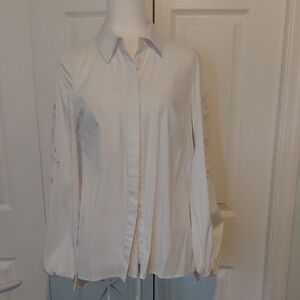 White House Black Market White Button Down Shirt